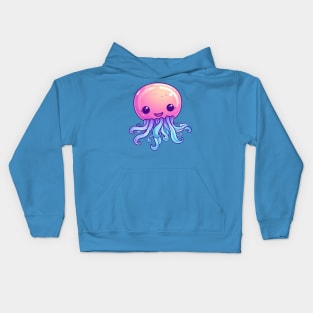 happy jellyfish cartoon Kids Hoodie